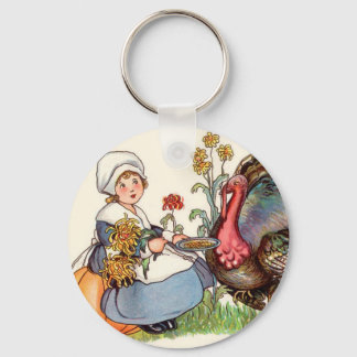 vintage thanksgiving keychain