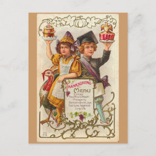 Vintage Thanksgiving Menu Postcard