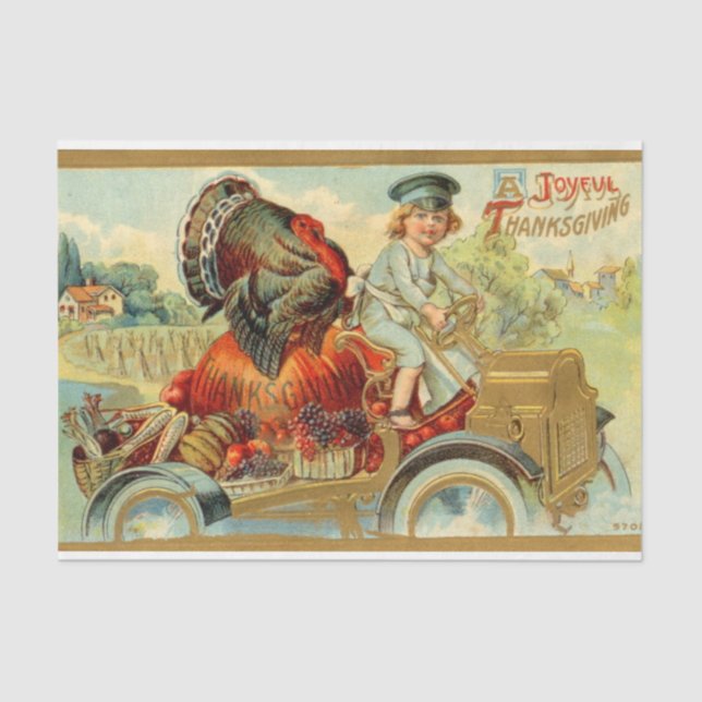 Vintage Thanksgiving Mix Series Design 10 Tissue Paper (Front)