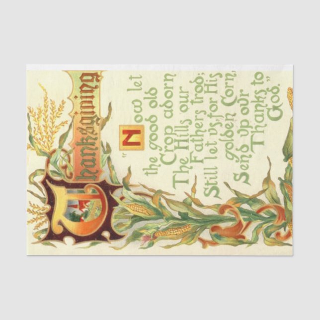 Vintage Thanksgiving Mix Series Design 6 Tissue Paper (Front)