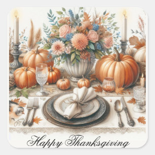 Vintage Thanksgiving Table Holiday  Sticker