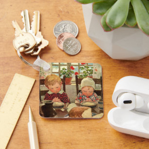 Vintage Thanksgiving, Thankful Children Keychain