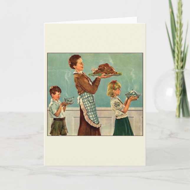 Vintage Thanksgiving Turkey Greeting Card (Front)
