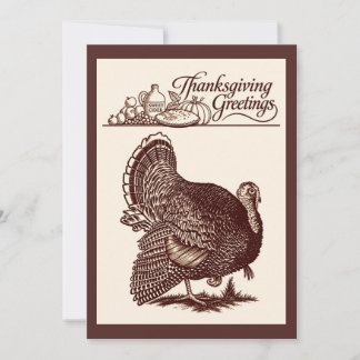 Vintage Thanksgiving Turkey Harvest Card