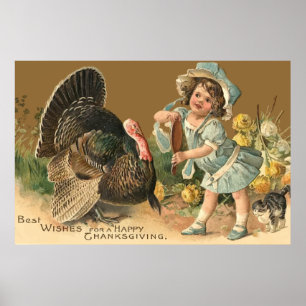 Vintage Thanksgiving Turkey II Poster