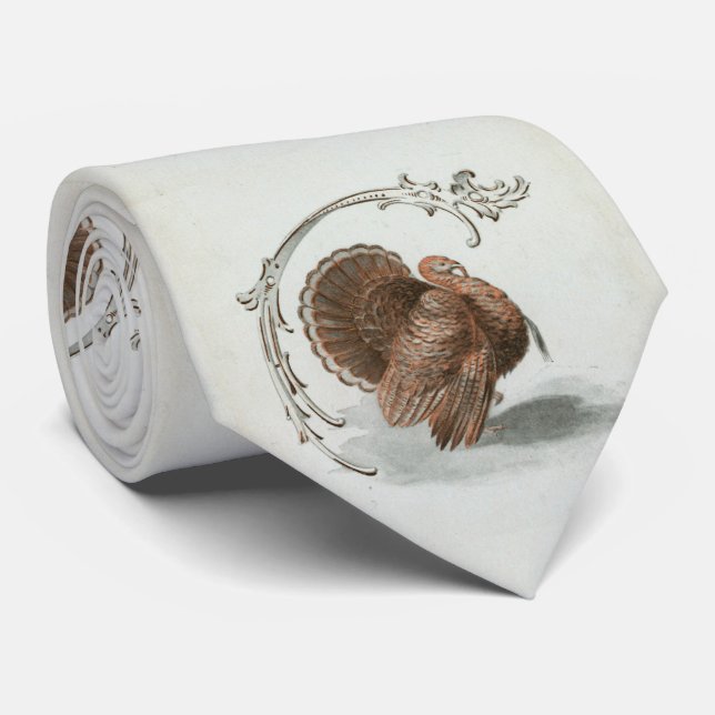 Vintage Thanksgiving Turkey Illustration (1899) Tie (Rolled)