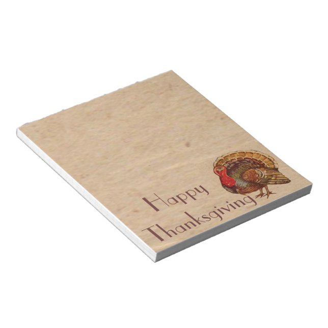 Vintage Thanksgiving Turkey Notepad (Angled)