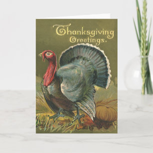 Vintage Thanksgiving, Turkey on the Farm Holiday Card