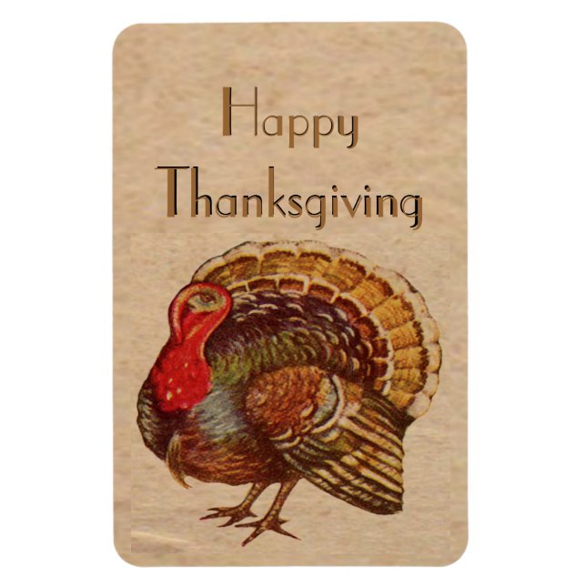 Vintage Thanksgiving Turquie Premium Flexi Magnet (Vertical)