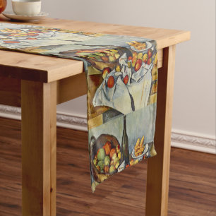Vintage The Basket of Apples by Paul Cezanne Short Table Runner