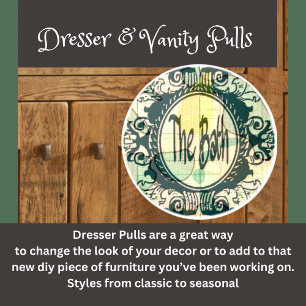 Vintage The Bath Black Gold Ornate Ceramic Knob