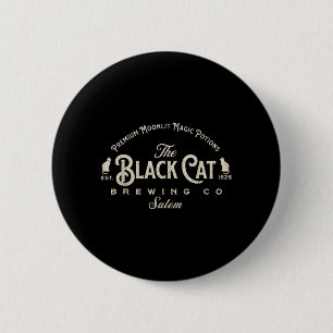 Vintage The Black Cat Brewing Co Cat Lovers Spooky 2 Inch Round Button