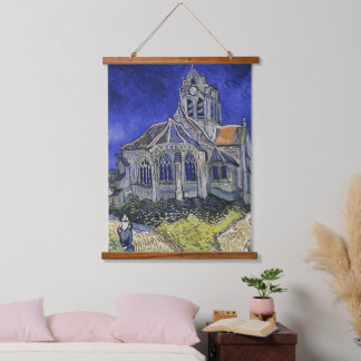 Vintage The church in Auvers-sur-Oise by Van Gogh  Hanging Tapestry