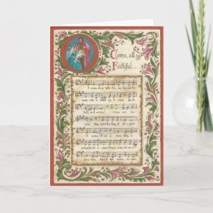 Vintage The Come All Ye Faithful... Holiday Card