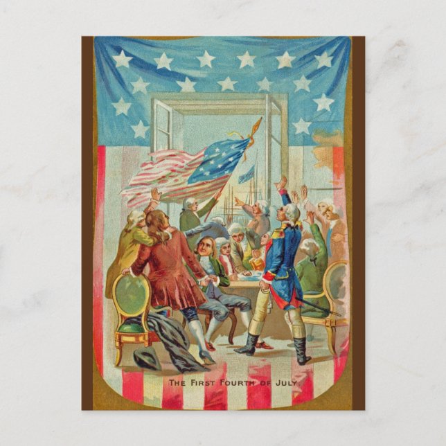 Vintage The First Fourth of July Postcard (Front)