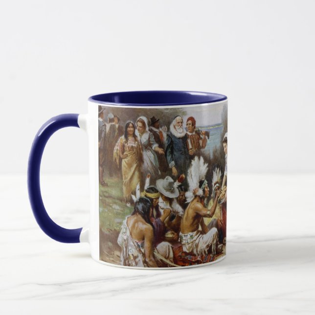 Vintage The First Thanksgiving 1621 Jean Ferris Mug (Left)