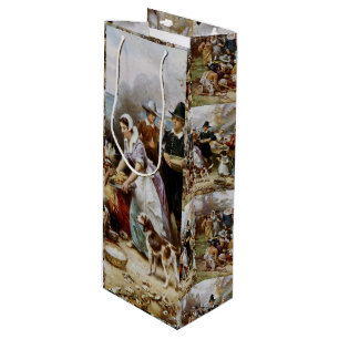 Vintage The First Thanksgiving 1621 Jean Ferris Wine Gift Bag