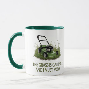 Vintage The Grass Is Calling and I Must Mow Funny Mug