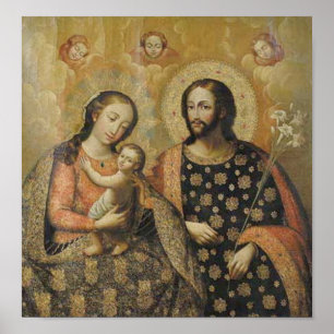 vintage the holy family, Jesus christ, Josef,Mary Poster