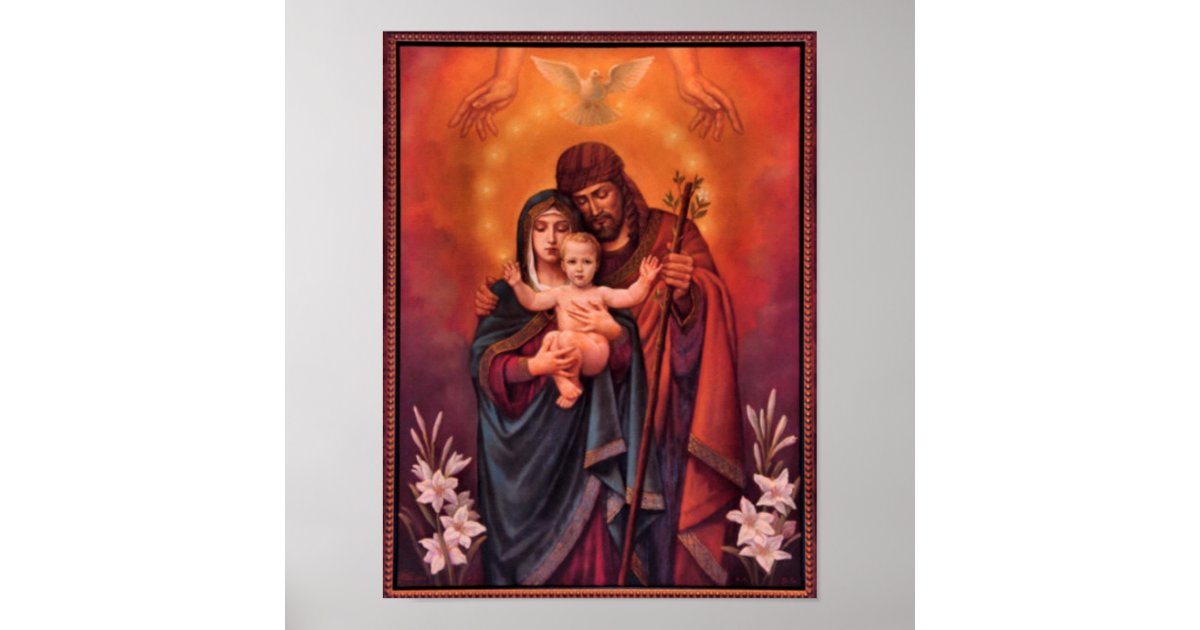 vintage the holy family, Jesus christ, Josef,Mary Poster | Zazzle