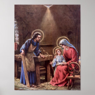 vintage the holy family, Jesus christ, Josef,Mary Poster