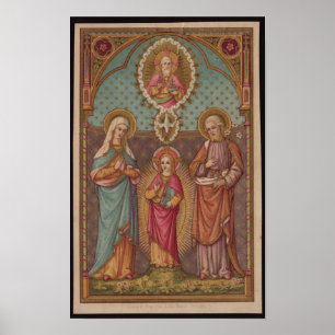 vintage the holy family, Jesus christ, Josef,Mary Poster