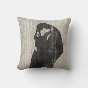 Vintage The Kiss IV by Edvard Munch Art Love Throw Pillow