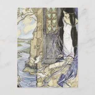 Vintage - The Lady of Shalott, Postcard