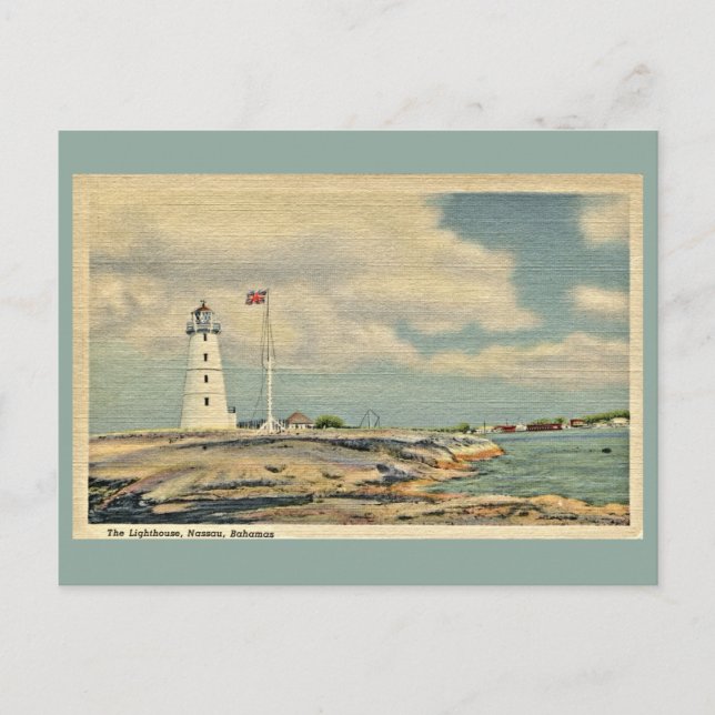 Vintage The Lighthouse, Nassau Bahamas Postcard (Front)