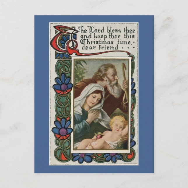 vintage The Lord bless thee Postcard (Front)