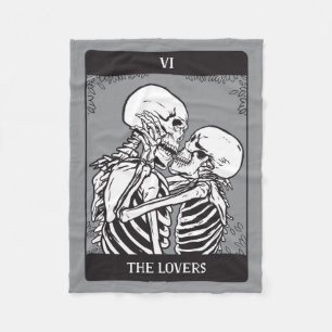 Vintage The Lovers Tarot Card Goth Valentines Day Fleece Blanket