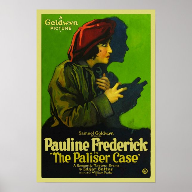 Vintage The Peliser Case Silent Hollywood Movie Poster (Front)