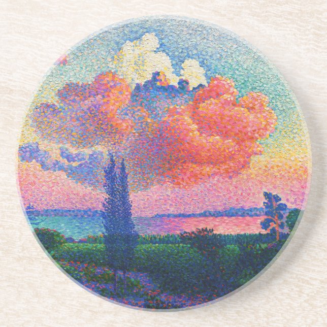 Vintage The Pink Cloud (1896) painting Coaster (Front)