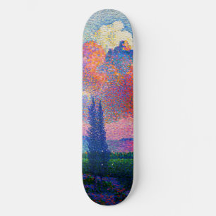 Vintage The Pink Cloud (1896) painting Skateboard