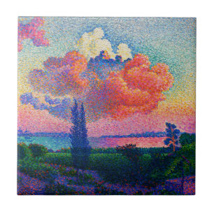 Vintage The Pink Cloud (1896) painting Tile