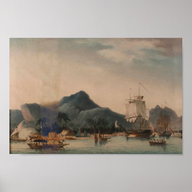 Vintage The Resolution and Discovery off Hawaii Poster (Front)