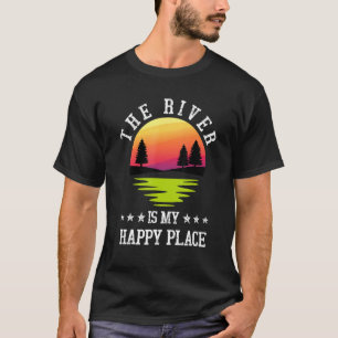 Vintage the river is my happy place Camping T-Shirt