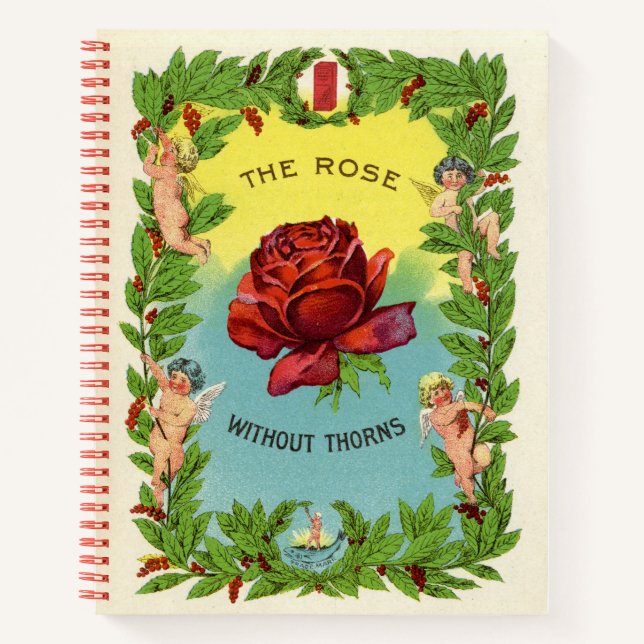 Vintage The Rose Without Thorns Cherubs Notebook (Front)