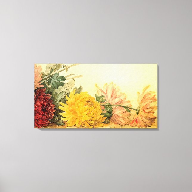 Vintage ‘The Study of Chrysanthemums’ Canvas Print (Front)