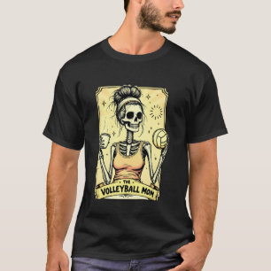 Vintage The Volleyball Mom Skeleton Women Card Mot T-Shirt