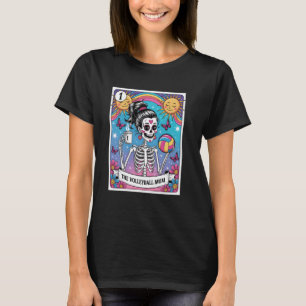Vintage The Volleyball Mom Tarot Card Skeleton Mot T-Shirt