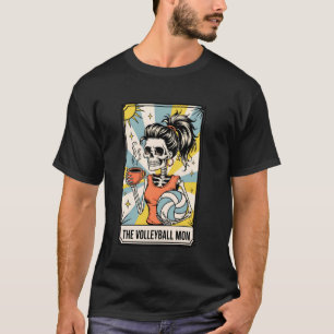 Vintage The Volleyball Mom Tarot Card Skeleton Mot T-Shirt