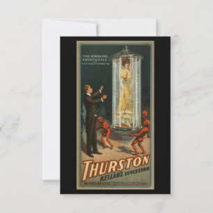 Vintage "The Whirling Crystal Cage" Thank You Card