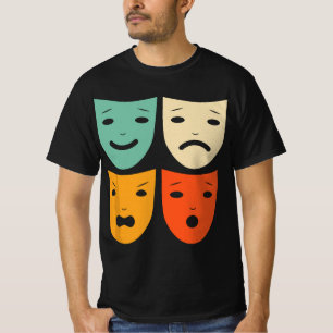 Vintage Theatre Masks Theatre Actress Drama Actor T-Shirt