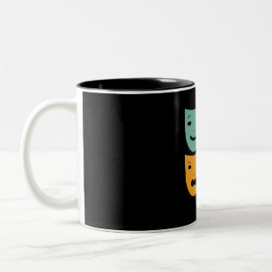 Vintage Theatre Masks Theatre Actress Drama Actor Two-Tone Coffee Mug
