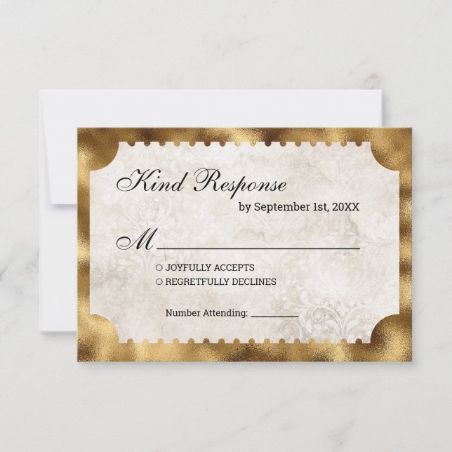 Vintage Theatre Movie Cinema Ticket RSVP (Front)