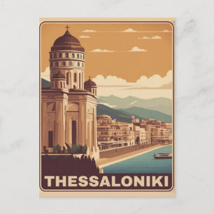 Vintage Thessaloniki city Greece vocation souvenir Postcard