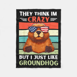 Vintage They Think Im Crazy But I Just Like Ground Fleece Blanket