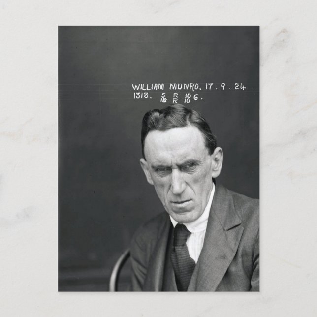 Vintage Thief Criminal Mug Shot Postcard (Front)