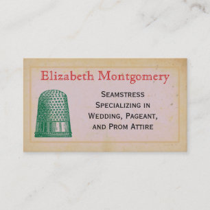Vintage Thimble Seamstress Tailor Business Cards